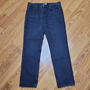 Zara Womens Black Button Fly Jeans Size 14